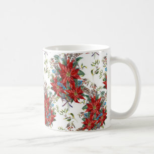 Festif Rich Poinsettia fleur Mug