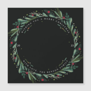 Festif Serre de Noël Feuilles Berries Magnet