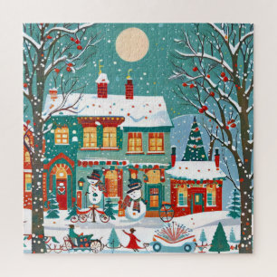 Festif Village d'hiver Jigsaw Puzzle