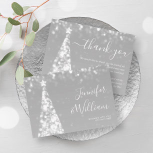 Festif Xmas Tree Mariage Carte de remerciements en