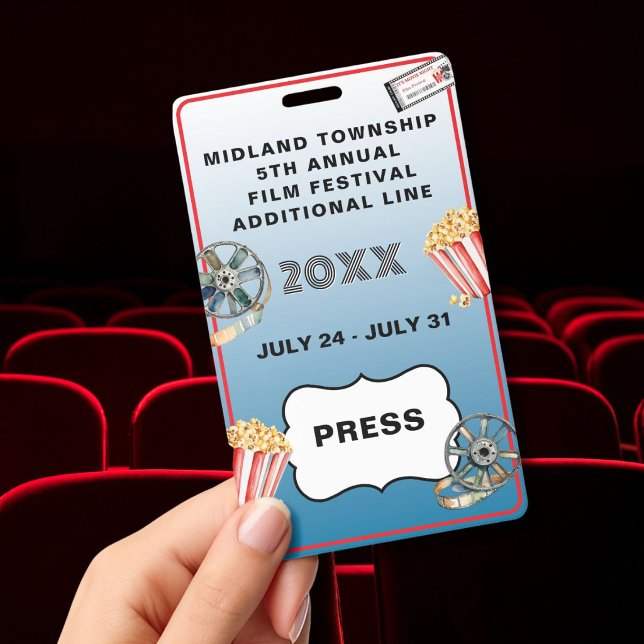 FESTIVAL DE CINÉMA Badge Personnalisé Sur Mesure É (Créateur téléchargé)