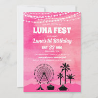 Festival de musique rose Invitation d'anniversaire