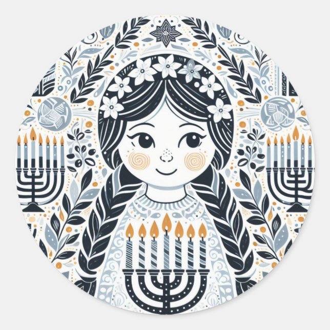 Festival des Lumières : Autocollants Hanukkah Same (Devant)