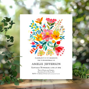 Festival Floral Budget Mexicain Invitation Anniver
