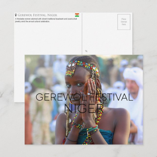 Festival Gerewol, carte postale du Niger (Devant / Derrière)