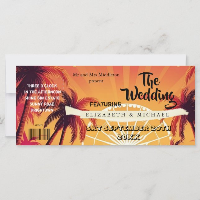 Festival Ticket Palm Wedfest Mariage (Devant)