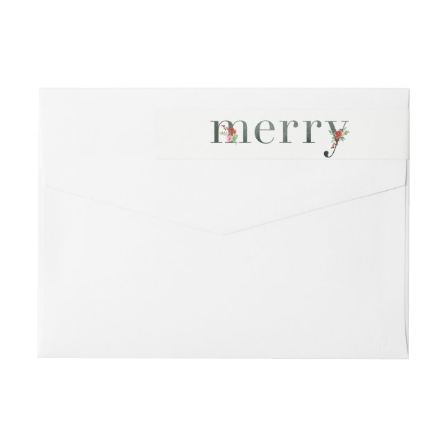 Festivals Florals MERRY Wraparound Étiquettes de v (Dos)