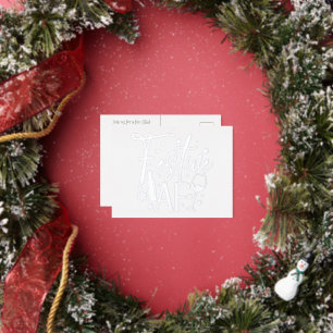 Festive AF Fête de Noël Invitation Or blanc