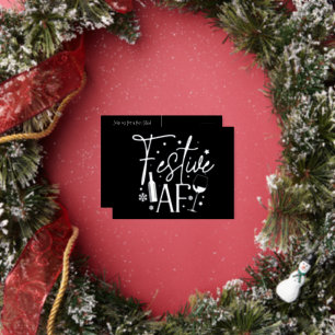 Festive AF Noël Invitation Black White