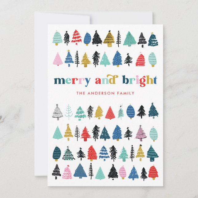 Festive Arbres colorés Vacances Non Carte photo (Devant)