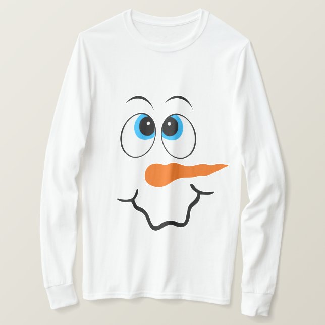 Festive bonhomme de neige visage homme t-shirt (Design devant)