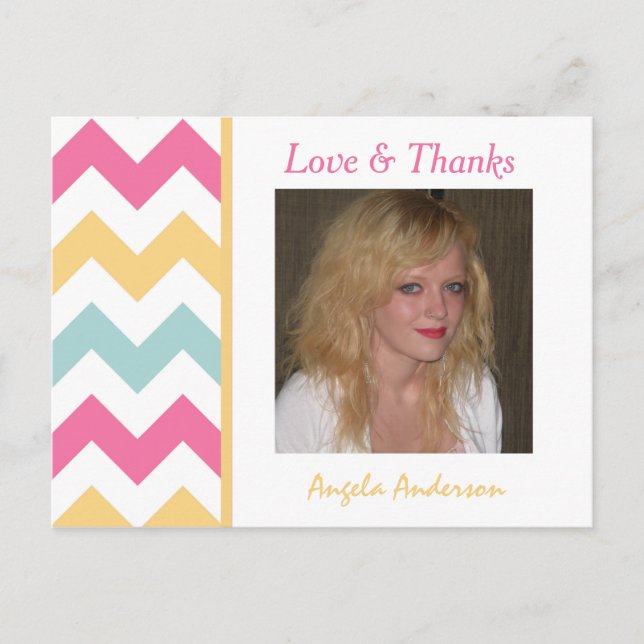 Festive Chevron : Carte postale Merci photo (Devant)