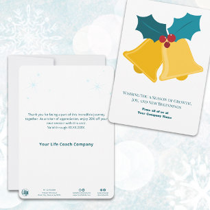 Festive Christmas Bells & Bay Feuille Holiday Card