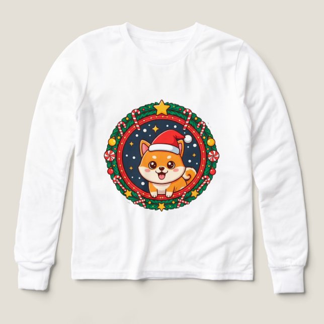Festive Christmas Cartoon Dog (Motif recto)