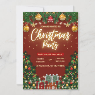 Festive Christmas Party Invitation