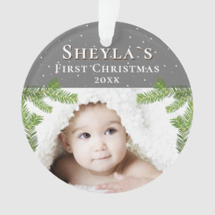 Festive Cute Baby`s First Christmas 2 Photo