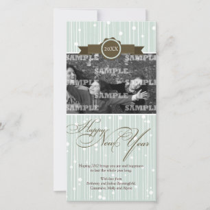 Festive Dotée Stripes Nouvel An Carte photo de vac