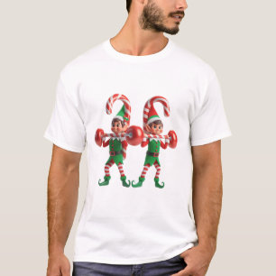 Festive Elf Barbell Challenge T-shirt homme