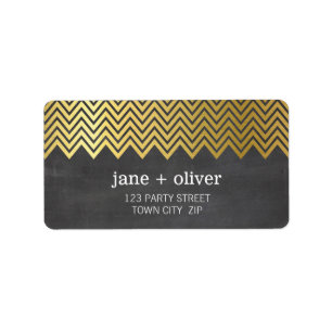 FESTIVE ÉTIQUETTE moderne chevron motif d'or