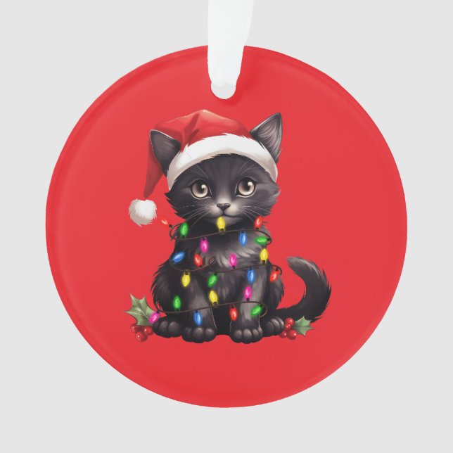 Festive Feline Christmas Ornament  (devant)