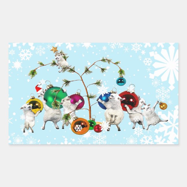 Festive Fleece Baubles up Sticker (Devant)