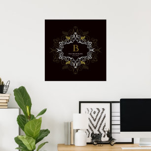 Festive Foliage Art Déco Monogramme Vintage
