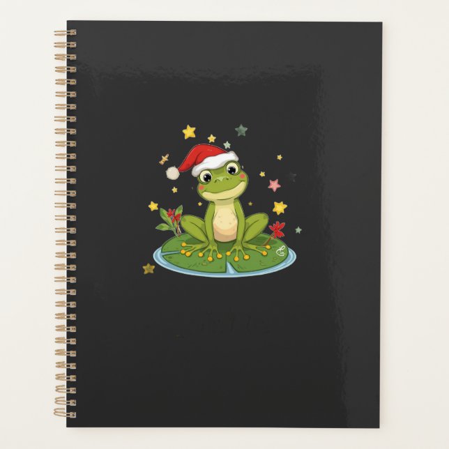 Festive Frog Joy - Cute Christmas Frog on Lily Pad (Devant)
