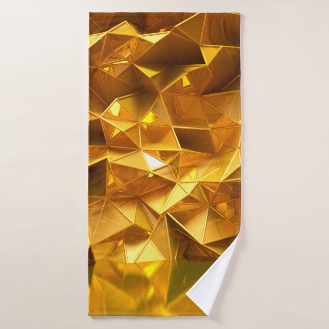 Festive golden background with triangles, bathroom (Serviette de bain)