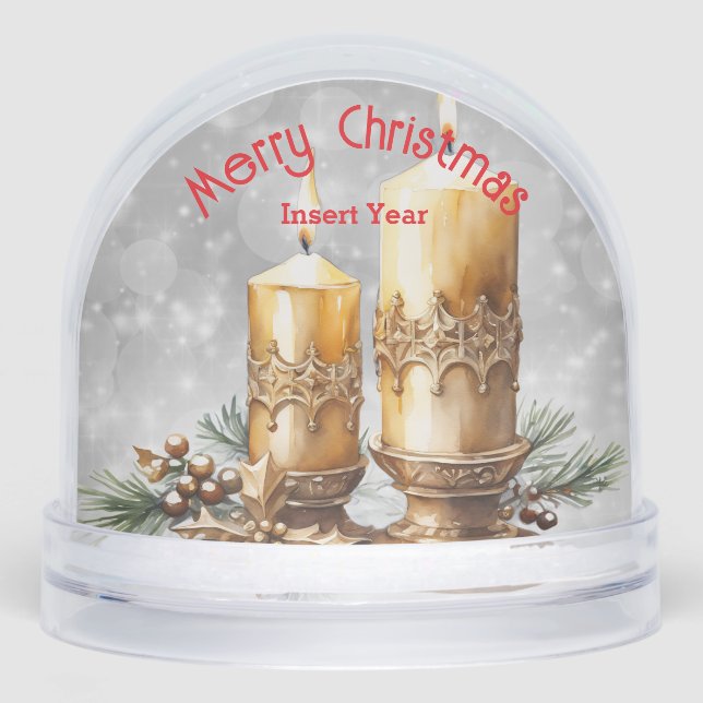 Festive Golden Merry Christmas Candles Keepsake  (Avant)