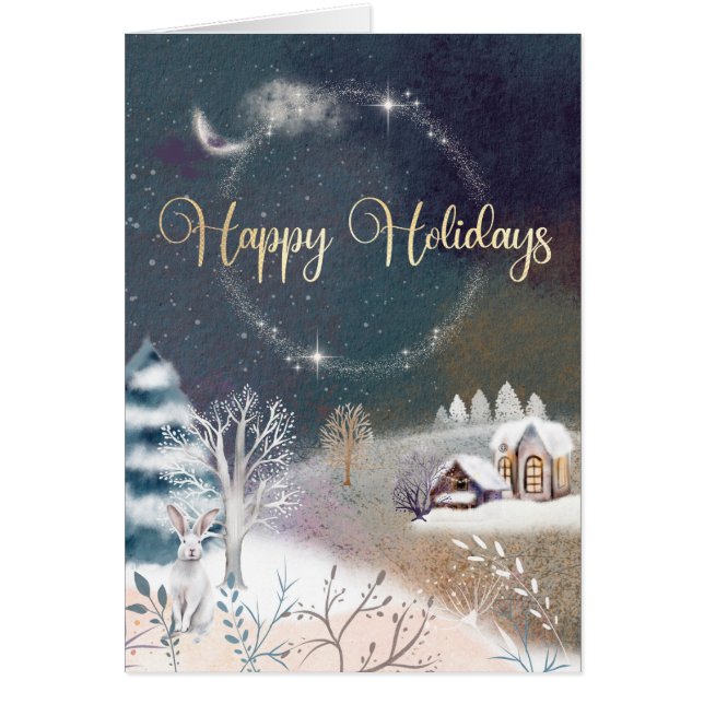 Festive Happy Holidays Carte de voeux (Devant)