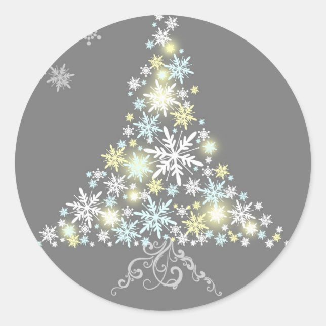 Festive Hiver Fête Arbre Faveurs Stickers (Devant)