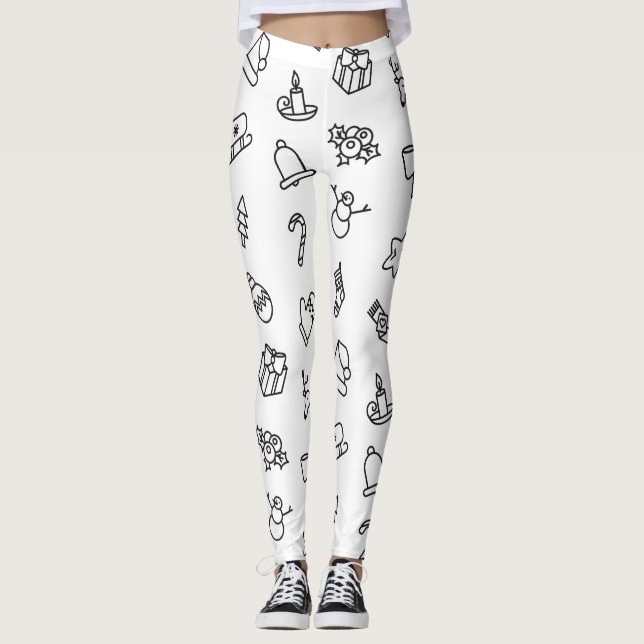 Festive Holiday Christmas Leggings Pants for Women (Devant)