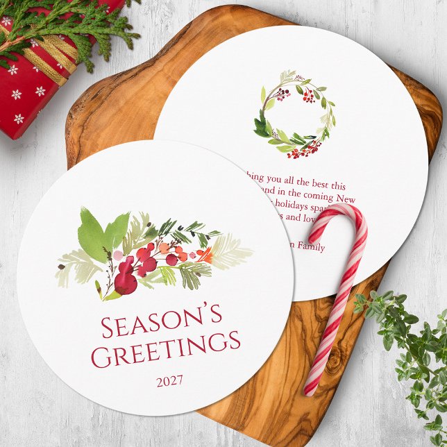 Festive Holly Berry et carte À feuillage persistan (Créateur téléchargé)