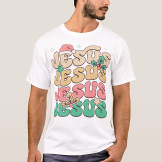 Festive Jésus Typographie T-shirt Design