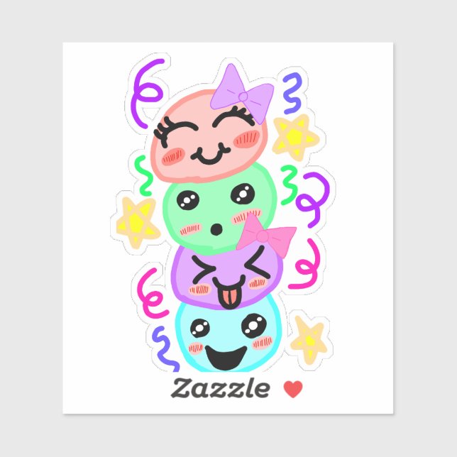 Festive Joy Stack - Hand-Drawn Vinyl Sticker for F (Feuille)