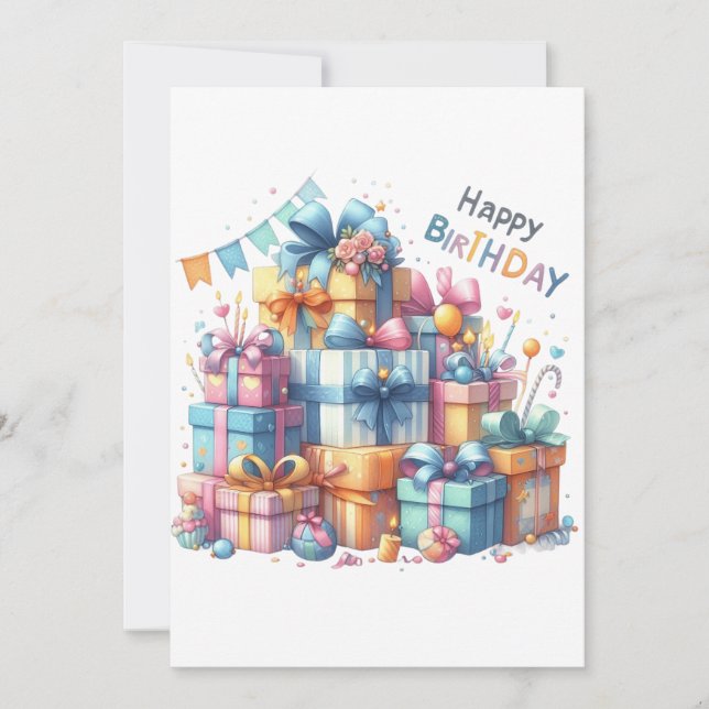 Festive Joyeux Anniversaire Tous les âges Carte de (Devant)