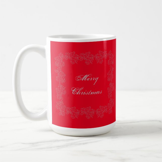 Festive Joyeux Noël Rouge Mug café or (Gauche)