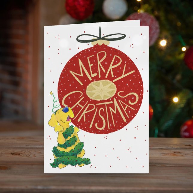 Festive Lab Christmas Tree Funny Folny Carte (Créateur téléchargé)