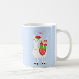 Festive Llama Christmas Mug à deux tons