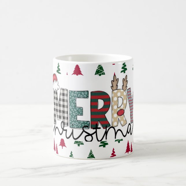 Festive "MERRY Christmas" Pattern Mug  (Centre)
