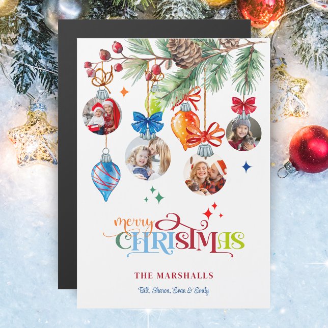 Festive Merry Christmas Pine & Baubles 4 Photo (Créateur téléchargé)