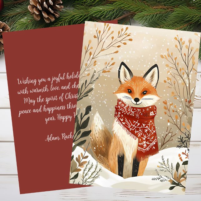 Festive Noël Carte de voeux Noël Renard de Noël (Créateur téléchargé)