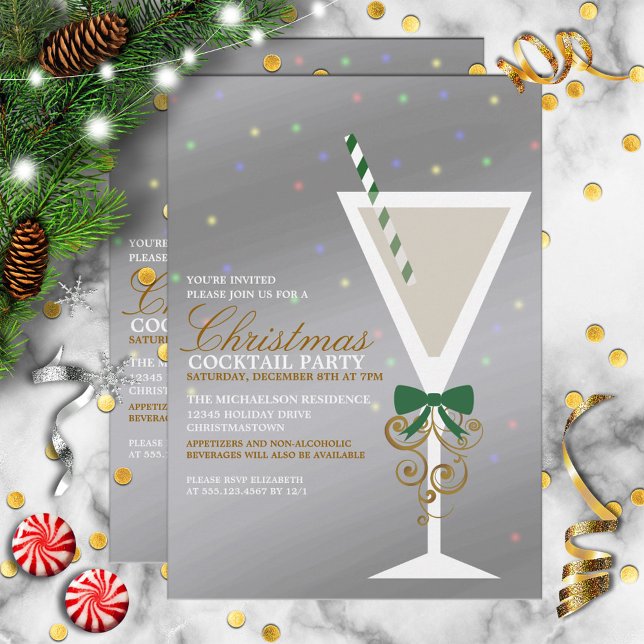 Festive Noël Cocktail Fête Invitation (Créateur téléchargé)