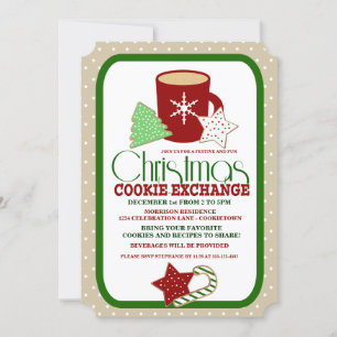 Festive Noël Cookie Exchange Party Invitation