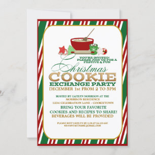 Festive Noël Cookie Exchange Party Invitation