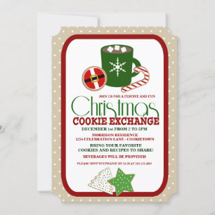 Festive Noël Cookie Exchange Party Invitation