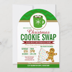 Festive Noël Cookie Swap Party Invitation