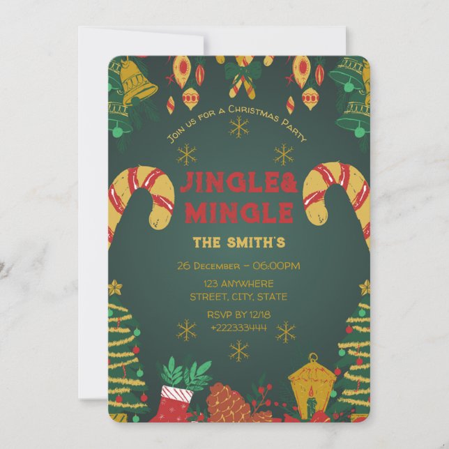 Festive Noël Invitation Festive Christ (Devant)