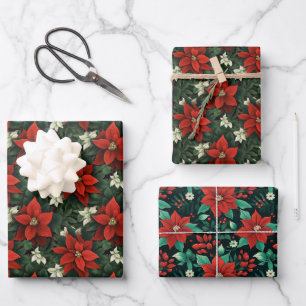 Festive Poinsettia Bliss : Conception de papier de