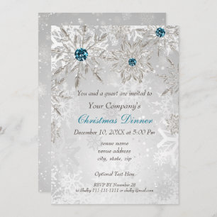 Festive Silver aqua Invitation de fête